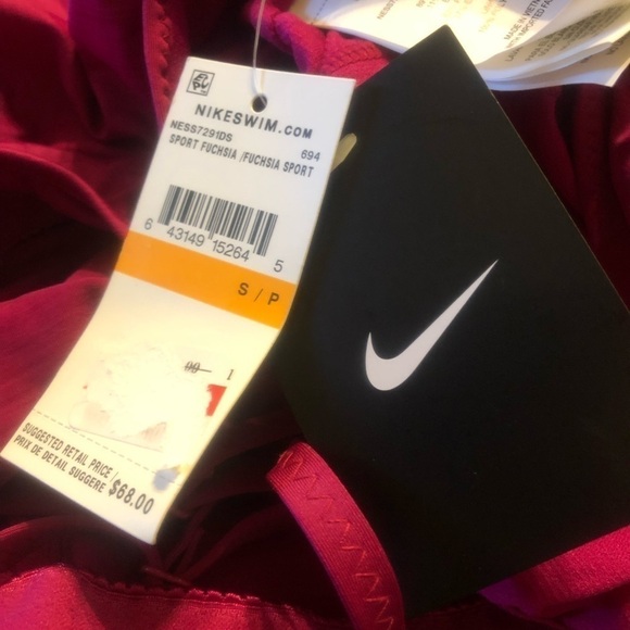 Nike Iconic Heather Sport Fuchsia Swim Tankini Top - Picture 3 of 6